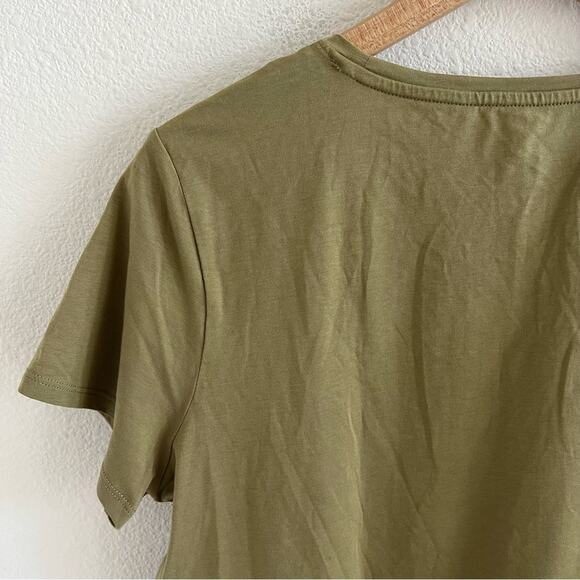 Chico’s by Chico’s Army Green Shirt Embroidered Medium - Size 1 - Picture 7 of 8